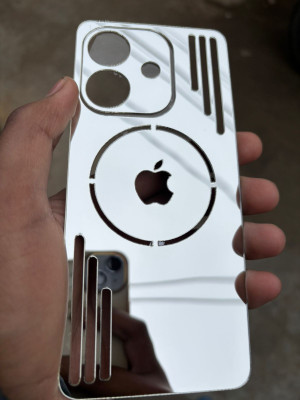 TWUAOP OPPO A3X 5G ACRYLIC MIRROR BACK PANNEL MERO APPLE Mobile Skin(Silver)
