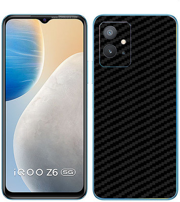 candeal mart vivo iQOO Z6 5G carbon fiber 3D back skin / sticker wrap / Protective film Mobile Skin(Black)