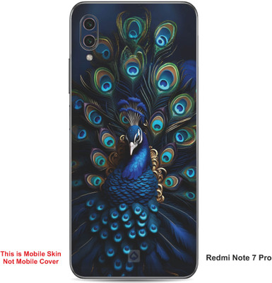 VYBE The Smart Choice Redmi Note 7 Pro Peacock Embossed Mobile Skin(Chathams Blue 11)