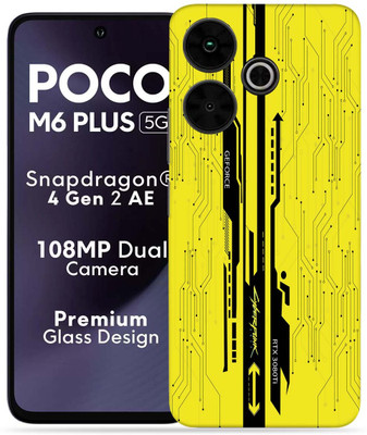 OggyBaba OggyBaba Poco M6 Plus 5g Mobile Skin(Yellow-CyberPunk)
