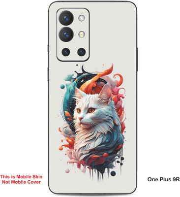 VYBE The Smart Choice One Plus 9R Cat Embossed Mobile Skin(Silver Chalice 27)
