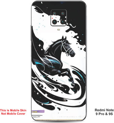 VYBE The Smart Choice Redmi Note 9S Horse Embossed Mobile Skin(Milk White 17)