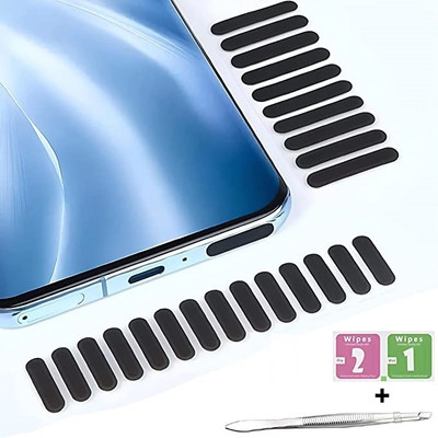 TOZKYN Mobile Phone Dustproof Stickers Protector, Mesh Speaker Anti Dust Adhesive Cover Audio Jack Black Anti-dust Plug(Mobile Pack of 1)