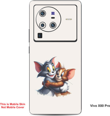 VYBE The Smart Choice Vivo X80 Pro Tom & Jerry Embossed Mobile Skin(Soft Peach B13)