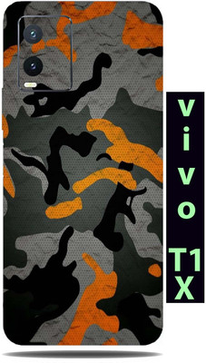 BugguSkin Vivo T1x Mobile Skin(Ultra Super Camouflage Military Orange Skin With High Matte Finish.)