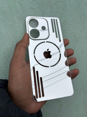 TWUAOP OPPO A3X 5G MIRROR BACK PANNEL ACRYLIC SHEET MERO APPLE Mobile Skin(Silver)