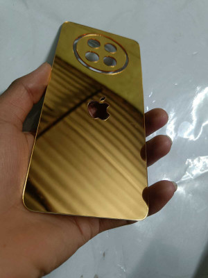 TWUAOP REALME 13 PRO PLUS 5G MIRROR BACK PANNEL ACRYLIC SHEET APPLE Mobile Skin(Gold)