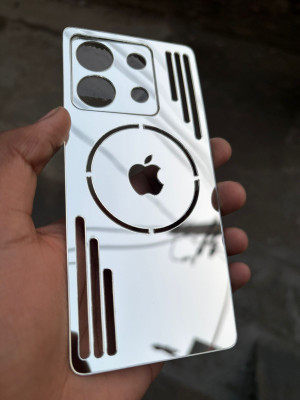 TWUAOP REDMI NOTE 13 5G ACRYLIC MIRROR BACK PANNEL MERO APPLE Mobile Skin(Silver)