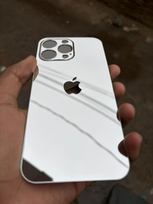 TWUAOP I PHONE 15 PRO MAX MIRROR BACK PANNEL ACRYLIC SHEET APPLE Mobile Skin(Silver)