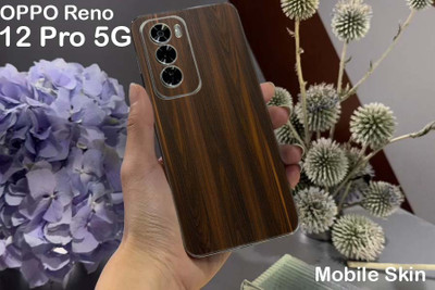 BugguSkin OPPO Reno 12 Pro 5G Mobile Skin(Ulltra SuperMahogany Wood Skin With High Matte Finish., Mobile Skin (Back+Side+Camera))