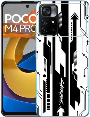 FCS Poco M4 Pro 5G Printed Back skin Mobile Skin(Cyber Punk White Skin)