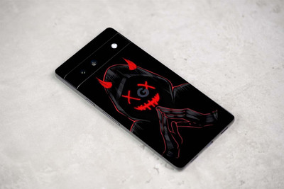 TJ CREATION Google Pixel 7a 5G Mobile Skin(Ulltra Super Dark Black Abstract Shape Skin With HighMatte Finish......)