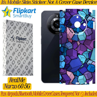 Flipkart SmartBuy realme narzo 60 5g skin(back+side+camera)finish_cube_box_blu12 Mobile Skin(Multicolor)