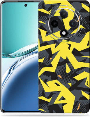 WeCre8 Skin's oppo f27 pro plus 5g Premium Vinyl Mobile Skin (Multicolor) Mobile Skin(Yellow & Grey Abstract)