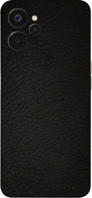 Coverooz Realme 9i 5G Premium Vinyl Mobile Skin(Black Leather Pattern)