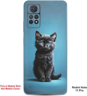 VYBE The Smart Choice Redmi Note 11 Pro Cat Embossed Mobile Skin(Black & Blue 20)
