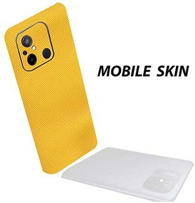 BugguSkin Redmi 12C, Yellow Carbon Fibre, redmi 12c Mobile Skin(Yellow Carbon Fibre Skin With High Matte Finish.)