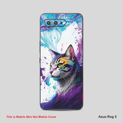 VYBE The Smart Choice Asus Rog 5 Cat Mobile Skin Mobile Skin(Purple-Magenta 3)