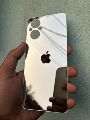 TWUAOP OPPO F21 PRO 5G MIRROR BACK PANNEL ACRYLIC SHEET APPLE Mobile Skin(Silver)