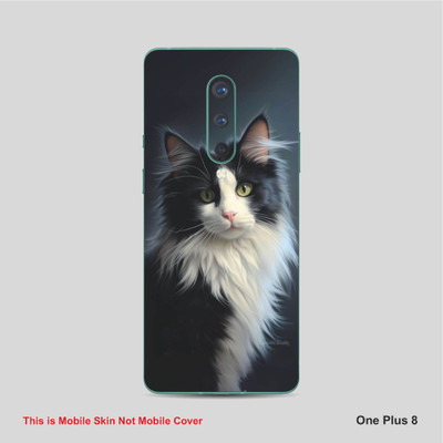 VYBE The Smart Choice One Plus 8 Cat Mobile Skin Mobile Skin(Dark Grey 9)