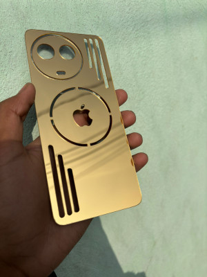 TWUAOP REALME 11, 11X, NARZO 60X 5G ACRYLIC MIRROR BACK PANNEL APPLE Mobile Skin(Gold)