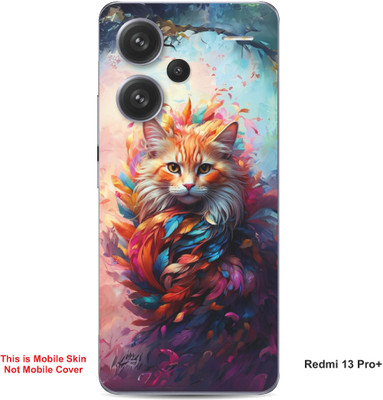 VYBE The Smart Choice Redmi 13 Pro Plus Cat Embossed Mobile Skin(Powder Blue 9)
