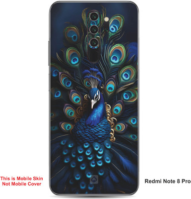 VYBE The Smart Choice Redmi Note 8 Pro Peacock Embossed Mobile Skin(Chathams Blue 14)