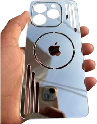 Mokteck INFINIX SMART 8 5G SILVER_Glossy Glass Finish Back Panel Skin with Logo Mobile Skin(Silver)