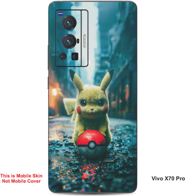 VYBE The Smart Choice Vivo X70 Pro Pikachu Embossed Mobile Skin(Dark Beige B11)