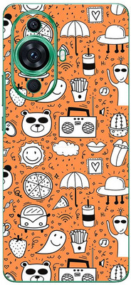 FCS Huawei nova 11 Pro Printed Back skin Mobile Skin(Yellow Pattern)