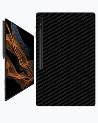 candeal mart Samsung Galaxy Tab S8 Ultra (2022) 14.6 inch Back skin sticker / Vinyl wrap Mobile Skin(Carbon Fiber 3D ,Black)