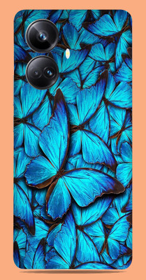 SkinoMania Realme 10 pro + 5g Mobile Skin(Multicolor butterfly-blue)