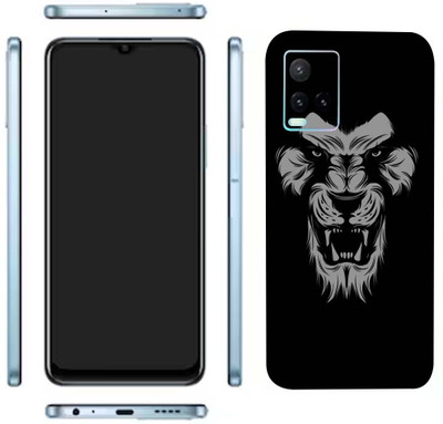 Pochanki Vivo Y33t Mobile Skin(Angry Black Loin Skin With Glossy Matte Finish.)