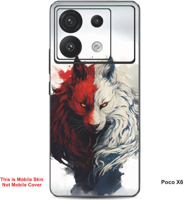 VYBE The Smart Choice Poco X6 Wolf Embossed Mobile Skin(Persian Red 1)