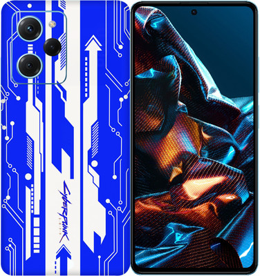 SkinoMania POCO X5 Pro 5G Mobile Skin(Multicolor Blue-Cyberpunk)