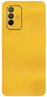 BUGGU Oppo A95 5G Mobile Skin(Yellow Carbon Fiber Skin With High Matte Finish.)