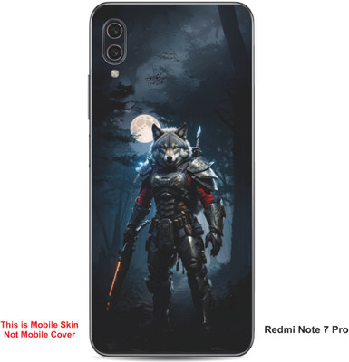 VYBE The Smart Choice Redmi Note 7 Pro Wolf Embossed Mobile Skin(Faded Blue 11)