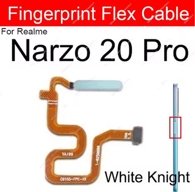 imbi Fingerprint Sensor Narzo 20 Pro White Realme Narzo 20 Pro Fingerprint Sensor with Flex Cable Fingerprint Sensor Flex cable