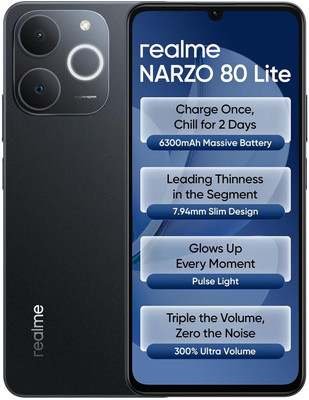 realme Narzo 80 Lite 4G (Obsidian Black, 64 GB)(4 GB RAM)