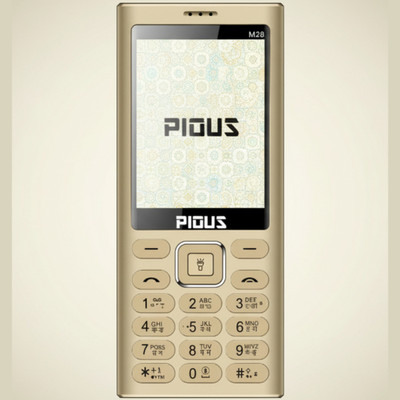 Pious M28 Keypad Mobile Phone 2.8" Display, Dual SIM, Made in India(Golden)
