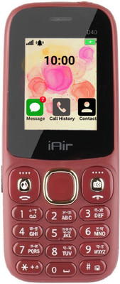 IAIR D40 Dual Sim Keypad Phone | 1200 mAH Battery & Big 2 Inch Display(Dark Red)
