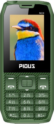 Pious M24 Dual Sim Mobile Phone with 3000 mAh Big Battery & Wireless FM Radio(Green)