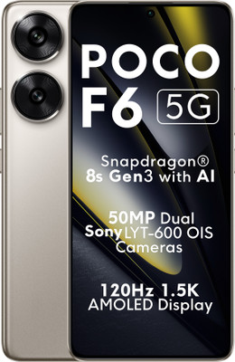 POCO F6 5G (Titanium, 256 GB)  (8 GB RAM) For Rs. 21999 @ 35 %