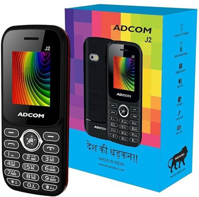 ADCOM J2 (Renewed) Dual Sim Mobile Phone (1.8 inch Display, 1500 mAh Battery)(Black, Red)