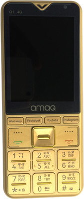 amaq 4G/VOLTE supported Dual Sim, Touch and Keypad mobile(Gold)