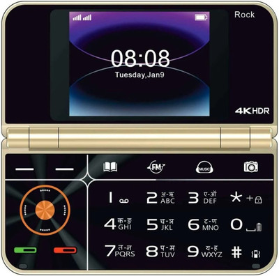 MTOUCH Rock Fold Mini Dual Sim Keypad Mobile with 2.8 Display Call & SMS(Gold)