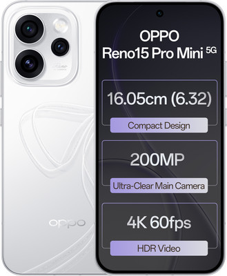 OPPO Reno15 Pro Mini 5G (Glacier White, 256 GB)(12 GB RAM)