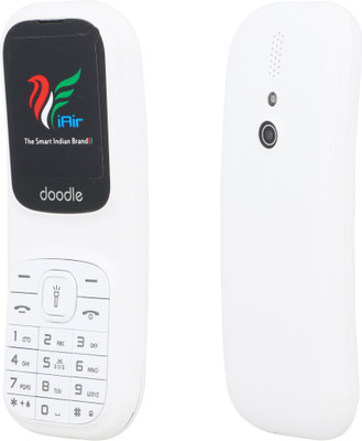 IAIR Doodle D5 Dual Sim Keypad Mobile Phone | 1000 mAH Battery & 1.77 Inch Display(White)