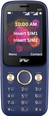IAIR S10 Dual Sim Keypad Phone With Jazz Wired Earphone | Big 2.4 Inch Display(Dark Blue)
