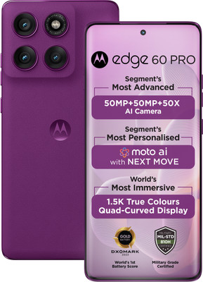MOTOROLA Edge 60 Pro (Pantone Sparkling Grape, 256 GB)  (8 GB RAM) For Rs. 29999 @ 19 %